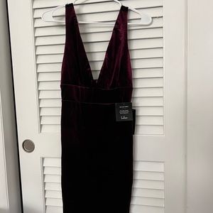 Lulus Velvet Burgundy Mini Dress